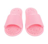 FRCOLOR Lot de 2 Pantoufles de Massage pour Pieds en Silicone Rose Antidérapantes avec Ventouses, Brosse Exfoliante, Soulagement des Pieds Fatigués, Accessoires Bain Spa