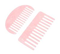 FRCOLOR Lot de 2 Peignes à Cheveux en Acétate, Dents Larges et Fines, Taille Moyenne, Accessoires Coiffure pour Femmes, Doux pour Cuir Chevelu, Usage Quotidien, Motifs Marbrés Roses