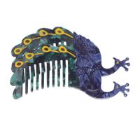 FRCOLOR Lot de 2 Peignes à Cheveux pour Femmes en Acétate, Peigne à Dents Larges Motif Paon, Accessoire Vintage pour Coiffure, Démêlage Doux, pour Chignons et Usage Quotidien