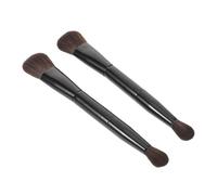 FRCOLOR Lot de 2 Pinceaux Double Embout Contour et Blush, Taille Compacte, Poils Doux pour Maquillage Visage, Correcteur de Racines et Estompage, pour Maquillage des Yeux et Contour