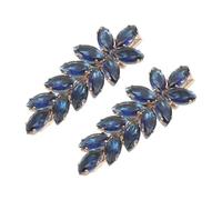 FRCOLOR Lot de 2 Pinces à Cheveux en Cuivre Zircons Bleus, Accessoires pour Cheveux de Mariée, Maintien Sûr et Léger, Décorations Élégantes pour Mariage et Bal de Fin D'année