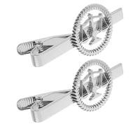 FRCOLOR Lot de 2 Pinces à Cravate en Acier Inoxydable Argenté, Design Balance Justice, Accessoires pour Homme, pour Avocats, Juges et Réunions Professionnelles, Maintien Sécurisé