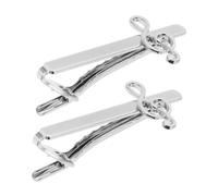 FRCOLOR Lot De 2 Pinces À Cravate En Forme De Notes De Musique Pour Homme Boutons De Manchette Porte-Cravate Barrette De Cravate Broches Épingles À Cravate En Acier Épingle À