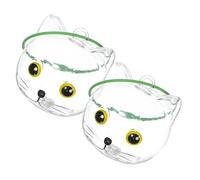 FRCOLOR Lot de 2 Porte-Clés Transparent pour Poils de Chat Capsules Souvenirs Vert Yeux Organisateur Compact pour Rangement Poils D’Animaux Accessoire Commémoratif Pratique pour Voyage
