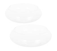 FRCOLOR Lot de 2 Pots de Fleurs en Verre pour Hydroculture, Design Rond à Large Ouverture, Stable et Transparent, pour Plantes comme Herbe à Monnaie et Nénuphars Bureaux