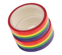 FRCOLOR Lot de 2 Rubans Adhésifs Washi Arc-en-Ciel Déchirables, Ruban Décoratif à Rayures pour Masquage et Décoration de Journaux Intimes