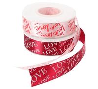 FRCOLOR Lot de 2 Rubans en Satin Imprimé Cœurs pour Emballage Présent Saint-valentin, Ruban Décoration Bouquet et Gâteau, Couleurs Rose et Rouge Foncé, 2 Pièces pour Loisirs Créatifs