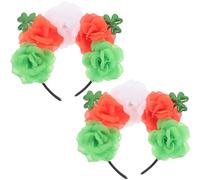 FRCOLOR Lot de 2 Set de Serrage-têtes Verts Laser pour Saint-patrick Trèfle Scintillant et Rose, Accessoires Cheveux Légers pour Femmes et Filles, Décoration Festive Irlandaise