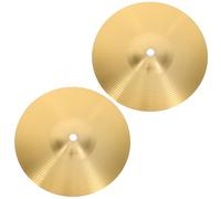 FRCOLOR Lot de 2 Set de Set de Cymbales Crash en Laiton Léger et Portable pour Batterie Jazz, Cymbales Crash de Batterie D'entraînement Couleur Or, pour Instruments de Musique