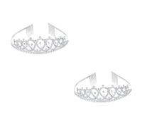 FRCOLOR Lot De 2 -têtes En Strass Avec Couronne Accessoires Pour Cheveux Élégants Et Tendance Pour Fêtes D'anniversaire Et Mariages