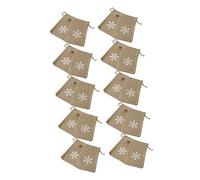 FRCOLOR Lot De 20 En Toile De Jute Avec Cordon De Serrage Motif Flocon De Neige Pour De Bonbons Mini À Cordon En Toile De Jute Filets À Dragées Pour