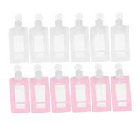 FRCOLOR Lot de 20 Pochettes de Voyage 90 Ml Étanches pour Lotion et Shampoing, Format Compact, Couleur Rose et Blanc, Pochettes Rechargeables pour Cosmétiques, Adaptées aux Voyages