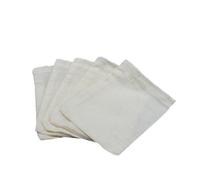 FRCOLOR Lot de 20 Sachets de Thé Filtrants en Coton Blanc Cordon de Serrage, Réutilisables pour Thé en Vrac, Dimensions 6x8 Cm, pour Infusions Maison