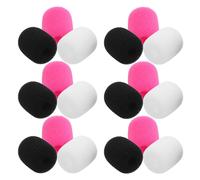 FRCOLOR Lot de 24 Bonnettes Anti-Vent pour Micro Casque 2,5 X 2,2 CM, Mousse Légère et Compacte, Petites Protections pour Microphones Cravate et Mini Micros, Accessoires Pratiques pour