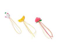FRCOLOR Lot de 3 Bâtons Interactifs pour Chats en Peluche et Plastique, Jouets Colorés pour Interaction Longue Votre Chaton la Maison Plusieurs Styles