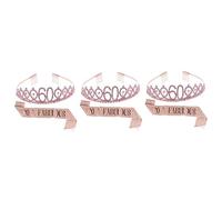 FRCOLOR Lot De 3 Ensembles De 2 Ceintures Et Couronnes Pour Danniversaire Ceintures Détiquette Ceintures Rituelles Ceintures Décoratives Estampées À Chaud