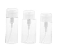 FRCOLOR Lot de 3 flacons à pompe rechargeables pour dissolvants à ongles et cosmétiques - Pour les liquides - Pour les voyages et le rangement