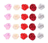 FRCOLOR Lot De 3 Mini Fleurs Artificielles Décoratives En Forme De Bouton De Rose 20 Pièces X 3