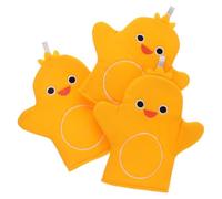 FRCOLOR Lot de 3 Moufles de Bain pour Bébé à Motif Animal, Coton Doux, Taille Garçon et Filles, Éponge de Bain pour Lavage Délicat, Usage Domicile et Voyage, Accessoires Bébé