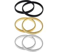 FRCOLOR Lot de 3 Paires de Brassards en Métal Élastique Antidérapants pour Manches de Chemise Bracelets Réglables pour Homme Accessoires Noir Argenté et Or Maintien Pratique des