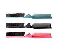 FRCOLOR Lot de 3 Peignes Pliables en ABS Double Denture Tailles Universelles Couleurs Vert Foncé Rose Foncé et Noir Peignes de Voyage Portables pour Hommes et Femmes Coiffage Rapide