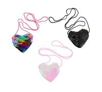 FRCOLOR Lot de 3 Porte- en Paillettes avec Sangle Paquet à Élégant et Créatif Solide et Pratique Femmes en Voyage Taille Compacte
