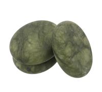 FRCOLOR Lot de 3 Set de Pierres de Massage Naturelles à L'olive 5x6 Cm Ensemble de Massage Spa Visage et Corps, Pierres Chaudes Guasha pour Détente Musculaire et Soins