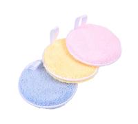 FRCOLOR Lot De 3 Tampons Démaquillants Ronds Réutilisables Taille Compacte En Tissu Doux Multicolore Pour Visage Fille Usage Quotidien Nettoyage
