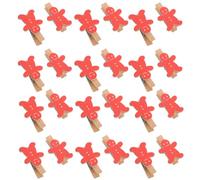 FRCOLOR Lot de 30 Mini Pinces à Linge en Bois pour Noël, Porte-Photos | Pince décorative de Noël, figurine en pain d'épice unique, pince pour carte de visite mignonne, petite à linge en