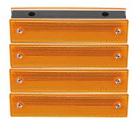 FRCOLOR Lot de 4 Balises Réfléchissantes Rectangulaires Jaunes Double Face 18 X 5 CM Délinéateurs Routiers pour Autoroutes Garages et Allées Réflecteurs de Marquage de Chaussée Haute