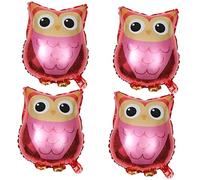 FRCOLOR Lot de 4 Ballons Hibou en Aluminium Cartoon pour Anniversaire Décoration de Fête Animale Accessoires Photo Atmosphère Festive pour Baby Shower