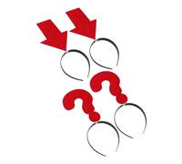 FRCOLOR Lot de 4 Bandeaux Fantaisie Rouges Point D’Interrogation et Flèche Accessoires Coiffure Cosplay pour Fête Serrage-Têtes Originaux Photo Costume Festival et Anniversaire