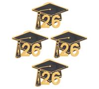 FRCOLOR Lot de 4 Broches Émaillées de Diplômé en Alliage de Zinc, Épingle de Graduation Solide pour Vêtements, Paquet et Accessoires - Présent 2026 de Remise de Diplôme pour