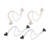 FRCOLOR Lot de 4 Broches en Alliage de Zinc avec Pierres Brillantes, Broche Pendentif à Pompon de Cœur, Épingle à Revers Scintillante pour Châle et Robe, Accessoires Féminins Anti-chute