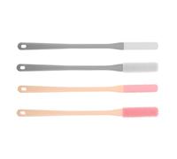 FRCOLOR Lot de 4 Brosses Pieds à Long Manche en Silicone, Brosses Exfoliantes et Nettoyantes pour Orteils, Hygiène et Soin des Pieds, Adaptées Hommes, Femmes et Seniors, Gris et Rose