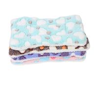 FRCOLOR Lot de 4 Coussins Douillets pour Petits Animaux, Tapis de Couchage Chaud 25x17 Cm en Coton Épais, Adapté Cage Hamster, Cochon D’Inde, Lapin, Couleurs Vert, Rose, Marron, Violet