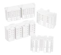 FRCOLOR Lot de 4 Maquettes de Bâtiment Miniature en Plastique Non Peint, Décor de Construction pour Garçon et Filles, Couleur Naturelle, Modèles de Simulation Réalistes, Décor Maison