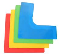 FRCOLOR Lot de 4 Marqueurs de Sol à Angle Droit en PVC, Résistants la Déchirure et Souples, pour Entraînement Sportif et Marquage de Terrains de Tennis Couleur Aléatoire