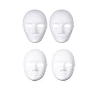 FRCOLOR Lot de 4 Masques Blancs pour Halloween, pour Créatifs, Peinture Blanche, pour Bal, Festival, Fête, Spectacle, Club