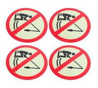 FRCOLOR Lot de 4 Panneaux Interdiction Pêche Phosphorescents Auto-adhésifs 152x152 Mm, Panneaux Avertissement Extérieur Résistants à L’eau et UV pour Parcs, Lacs, Étangs et Rivières