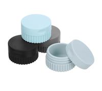 FRCOLOR Lot de 4 Piluliers de Poche en Silicone Étanches, Coffrets de Rangement Voyage Noir et Gris, Boîtes Compactes pour Pilules, Vitamines et Articles de Toilette, Protection Solide