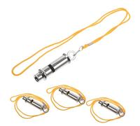 FRCOLOR Lot De 4 Sifflets En Acier Inoxydable Haut Ton Pour Arbitres Sifflet De Sport Compact Durable Pour Formation Urgence Jeux Plein Air 3.07X0.79X0.79In