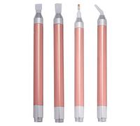 FRCOLOR Lot de 4 Stylos à Dessin Diamant Lumineux LED Stylo à Broder Point de Croix 4 Têtes Interchangeables en Plastique Solide Corps en Alliage D'aluminium Outil Compact pour