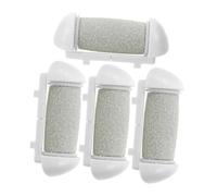 FRCOLOR Lot de 4 Têtes de Remplacement Rouleaux Grossiers pour Appareil Électronique Exfoliant Pieds, Gris, Compatibles Pédicure Professionnelle et Soins à Domicile