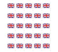 FRCOLOR Lot de 40 Petits Drapeaux Flottants Royaume-uni en Polyester Léger, Drapeaux à Main Portatifs pour Décorer Bureaux et Lieux de Fête