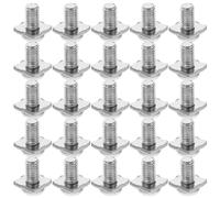 FRCOLOR Lot de 40 Set de Vis à Tête Ronde Nickelée Fente Carrée M5 X 10 Mm avec Rondelles Carrées pour Bornier Électrique et Plaque D'interrupteur, Vis du Boîtier Compteur Électrique,