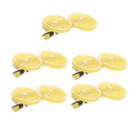 FRCOLOR Lot De 5 Barrettes À Cheveux En Forme De Fruits Citron Tranché Pinces Plates Pour Femmes Adorables Accessoires Pour Coiffure Et Fêtes
