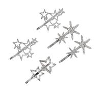 FRCOLOR Lot De 5 Barrettes À Cheveux En Strass En Forme De Flocon De Neige Pour Femme Design Tendance Pour Un Usage Quotidien Ou Pour Des Occasions Spéciales