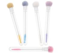 FRCOLOR Lot de 5 Brosses à Mascara Cils en Peluche avec Tube Design, Faciles à Transporter, Élégantes et Uniques Maquillage des Yeux Précis