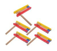 FRCOLOR Lot De 5 Cliquets en Bois Traditionnels pour Garçon Et Filles, Taille Moyenne, Générateur De Bruit Rotatif Manuel, pour Fêtes D’Anniversaire Et Événements Sportifs